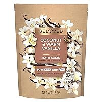 Beloved Coconut & Warm Vanilla, Bath Salts, Coconut Milk + Essential Oil, Vegan, Ethically Sourced, Natural Coconut Oil