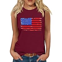 2004 American Flag Print Tank Tops Women USA Stars Stripes Patriotic Sleeveless Shirt Summer Casual 4th of July Tees