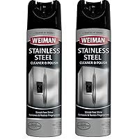 Weiman Stainless Steel Cleaner and Polish - 17 Ounce (2 Pack) Protects Appliances from Fingerprints and Leaves a Streak-less Shine for Refrigerator Dishwasher Oven Grill - 34 Ounce Total