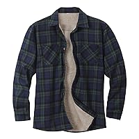 Mens Plaid Shirt Fleece Vintage Casual Fashion Plaid Printing Loose Lapel Long Sleeve Shirt