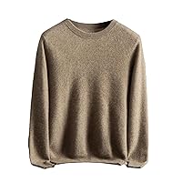 Men's 100% Cashmere Sweater Winter Basic Round Neck Casual Soft Warm Long Sleeve Sweater Knitted Pullover