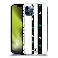 Head Case Designs Black and White Printed Stripes Soft Gel Case Compatible with Apple iPhone 12 / iPhone 12 Pro
