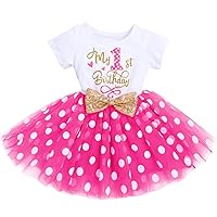 IBTOM CASTLE Baby Girls Cake Smash Birthday Mouse Polka Dots One Sequin Tutu Princess Dress Fancy Costume for Photo Shoot