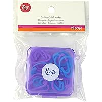 Boye Plastic Carabiner Stitch Markers for Knitting and Crochet, Multcolor 20 Piece