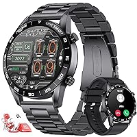 LIGE Smart Watch for Men with Answer/Make Calls, AI Voice Assistant, 100 Sports Modes Waterproof Fitness Watch, Heart Rate/SpO2/Blood Pressure Smartwatch for Android iOS, Black