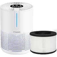 Air Purifiers for Bedroom Home, MOOKA HEPA H13 Filter Air Purifier with USB-C Cable for Smokers Pollen Pets Dust Odors in Office Car 300 Sq.Ft, Travel-size Desktop Air Cleaner with Extra Filter