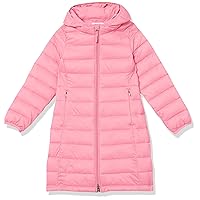 Amazon Essentials Girls and Toddlers' Long Lightweight Hooded Puffer Jacket