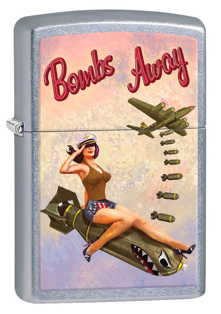 Zippo Lighter: Bombs Away, Pin-up Girl - Street Chrome 80778