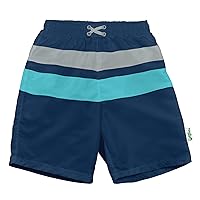 iplay Board Shorts Swim Diaper Board Shorts for Boys 6 Months to 3 Years Old, navy/aqua, 6 Months