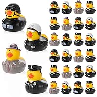 100 Pcs Police Rubber Ducks Police Theme Rubber Ducky Bath Police Toys Robbers Role Play Police Party Decorations for Birthday Party Police Appreciation