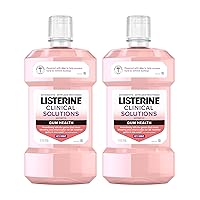 Listerine Clinical Solutions Gum Health Antiseptic Mouthwash, Antigingivitis & Antiplaque Oral Rinse Helps Prevent Buildup & Kills Germs for Healthier Gums, ICY Mint, Twin Pack, 2 x 1 L