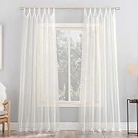 No. 918 Emily Sheer Voile Tab Top Curtain Panel, 59