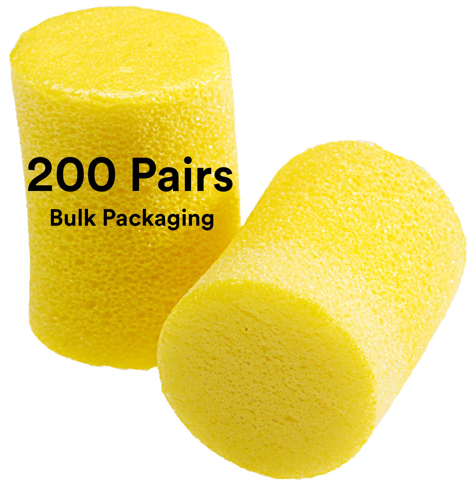 3M Ear Plugs, 200 Pairs/Box, E-A-R Classic 390-1000, Uncorded, Disposable, Foam, NRR 29, For Drilling, Grinding, Machining, Sawing, Sanding, Welding, Bulk, Bright Yellow