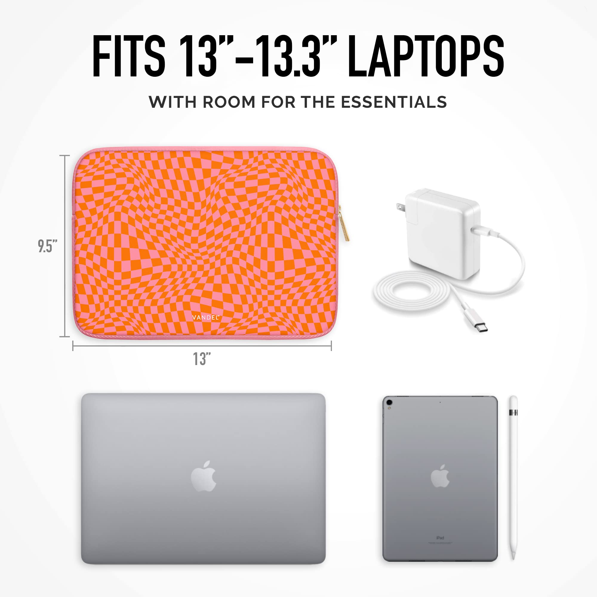 Vandel 13 Inch Laptop Sleeve, Fits 13-13.3 in Laptops: MacBook Air 13 Inch Case, MacBook Pro, MacBook Air Case Sleeve, Chromebook Case, MacBook Air M1 Case Sleeve, Laptop Sleeve 13 Inch, HP Soft Case