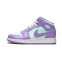 Jordan Nike Youth Air 1 Mid GS Purple Pulse/Arctic Punch, Purple Pulse/Artic Punch, 5.5Y