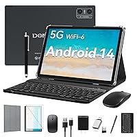 2024 Android 14 Tablet, 2 in 1 Tablet with Keyboard, Mouse, Case, Stylus,10.1 inch Tablets, Octa-Core Processor, 4GB RAM 64GB ROM, 1280x800 HD Touch Screen Tablet PC, Bluetooth, 7000mAh Battery