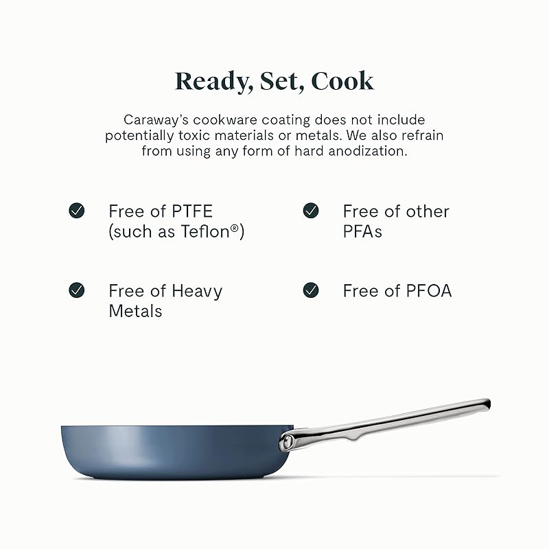  Caraway Nonstick Ceramic Mini Fry Pan (1.05 qt, 8) - Non  Toxic, PTFE & PFOA Free - Oven Safe & Compatible with All Stovetops (Gas,  Electric & Induction) - Cream: Home & Kitchen