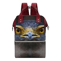 Serpent-Eagle Close-up Face Wide Open Designed Diaper Bag Waterproof Mommy Bag Multi-Function Travel Backpack Tote Bags