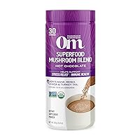 Hot Chocolate Blend Mushroom Powder, 8.47 Ounce Canister, 30 Servings, Dutch Cocoa, 2g of Sugar, 25 Calories, Lion's Mane, Reishi, Chaga, Turkey Tail, Focus and Stress Support