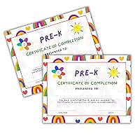 Pre-K Diploma Graduation Certificate | 50 pk 8.5 x 11” Homeschool Award for Pre Kindergarten Grade Ceremony for Teachers to Hand Out