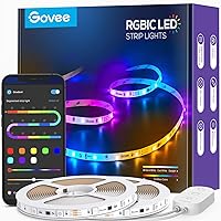 Govee 65.6ft RGBIC LED Strip Lights, Color Changing LED Strips, App Control via Bluetooth, Smart Segmented Control, Multiple Scenes, Enhanced Music Sync LED Lights for Room Decor, Party (2 X 32.8ft)