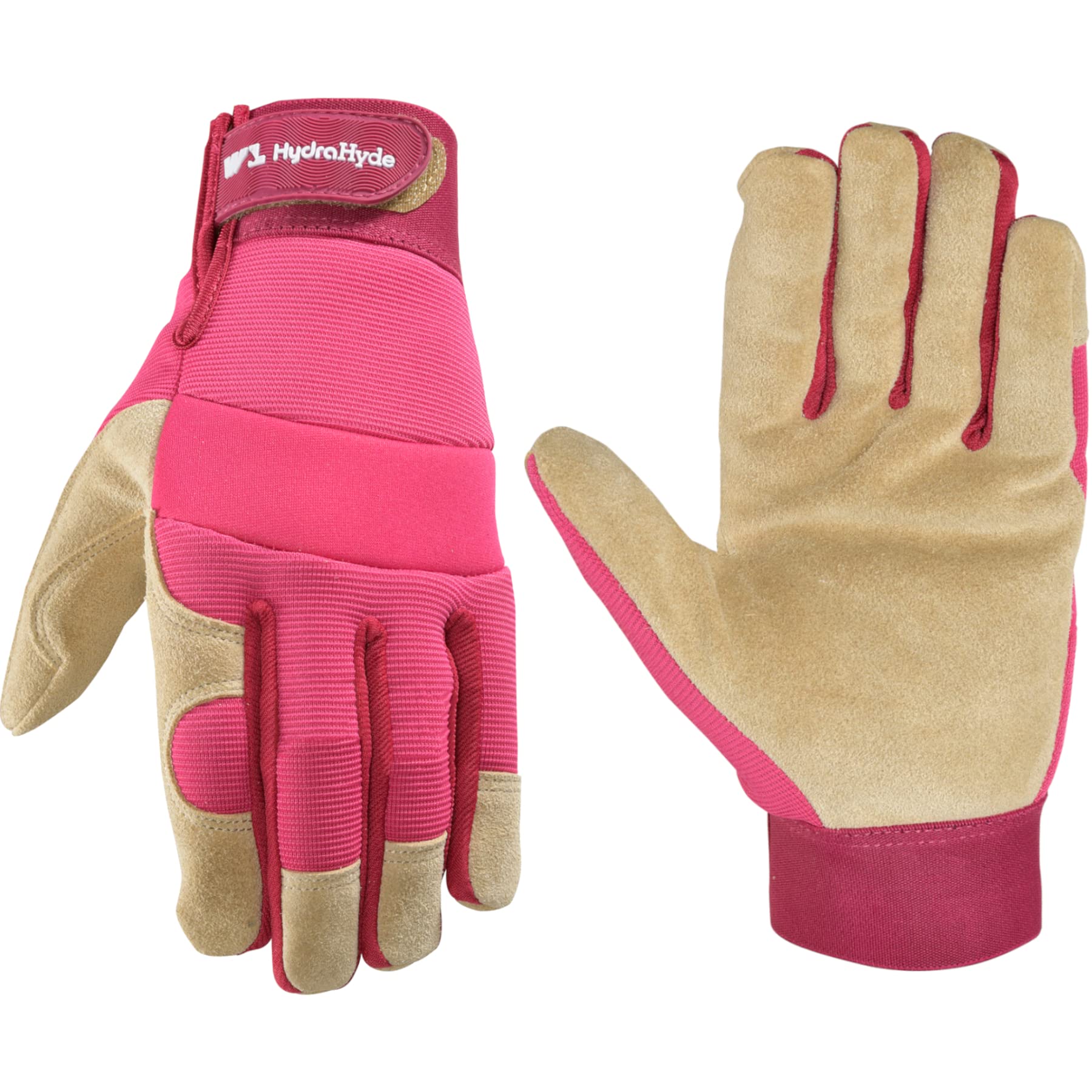 Wells Lamont Women’s HydraHyde Split Leather Hybrid Pink Gloves, Small (3268S)