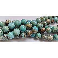 16inch Amazonite Blue Brown Marble Green Agate Beads 6mm 8mm 10mm 12mm Round Slice Fire Agate Semi-Precious Pearl Onyx Black Stone (8mm)