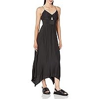 Ramy Brook Women's Jolie V Neck Sleeveless Maxi Dress, Black, 0