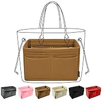 Purse Organizer Insert for Handbags, Felt Bag Organizer for Tote & Purse, Tote Bag Organizer Insert with 5 Sizes, Compatible with Neverful Speedy and More