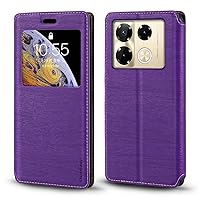 for Infinix Note 40 Pro 4G X6850 Case, Wood Grain Leather Case with Card Holder and Window, Magnetic Flip Cover for Infinix Note 40 Pro 5G X6851 (6.78”)