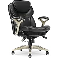 Serta Ergonomic Executive Office Motion Technology, Adjustable Mid Back Desk Chair with Lumbar Support, Black Bonded Leather