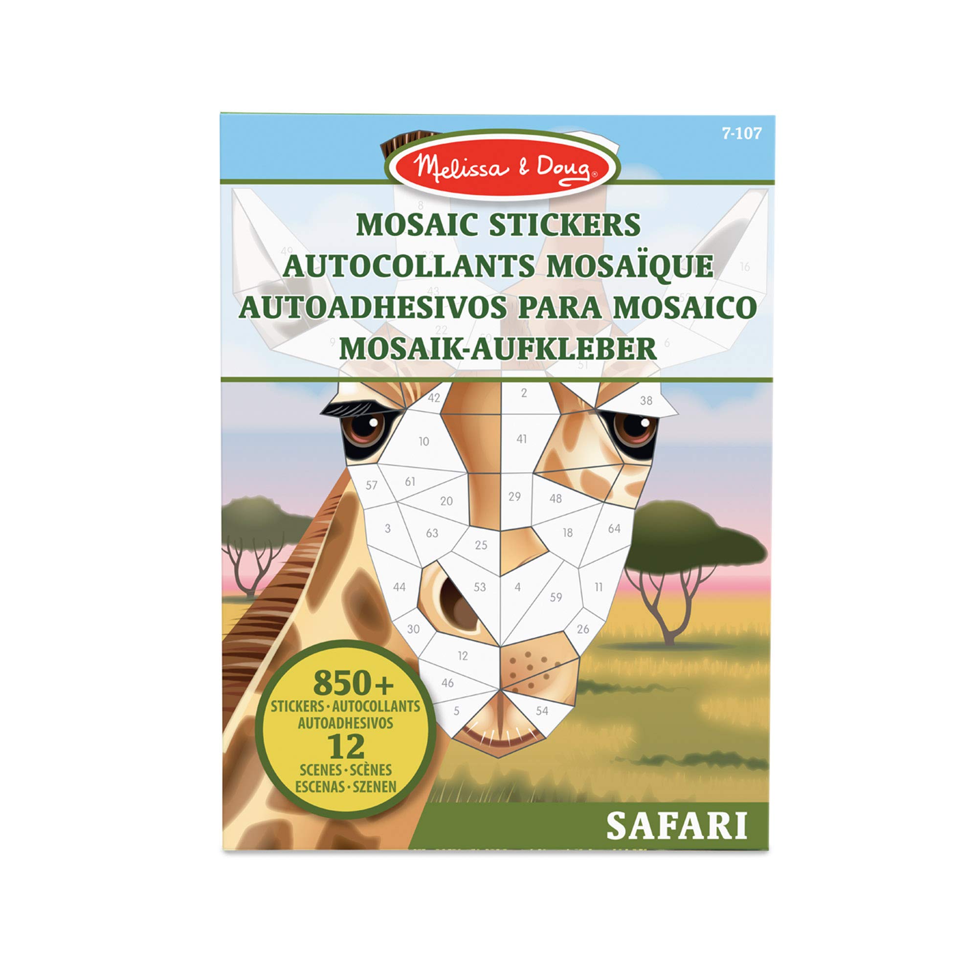 Melissa & Doug Mosaic Stickers Safari Animals | Activity Pad | Sticker Book | 3+ | Gift for Boy or Girl