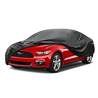 Kayme 7 Layers Car Cover Custom Fit for Ford Mustang/Shelby (1964-2024) Waterproof All Weather for Automobiles, Outdoor Full Cover Rain Sun UV Protection.Black