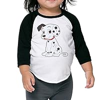 Kid's 101 Dalmatians Dog Toddler Child 3/4 Sleeve Raglan T-Shirt 100% Cotton 5-6 Toddler Black
