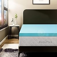 BedsPick 3 Inch Memory Foam Mattress Topper Twin Size Gel Infused Soft Foam Mattress Pad Single Bed Toppers