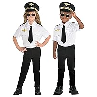 Black & White Kids Pilot Costume - 1 Set - Adorable, Perfect For Parties, Birthdays, Halloween, Dress-Up Fun & Role-Playing Fun