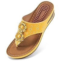 Ecetana Womens Sandals Platform Wedge: Comfortable Dressy Casual Summer Beach Shoes Slides Walking Flip Flops for Women