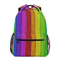 ALAZA Rainbow Colored Wood School Bag Travel Knapsack Bags for Primary Junior High School