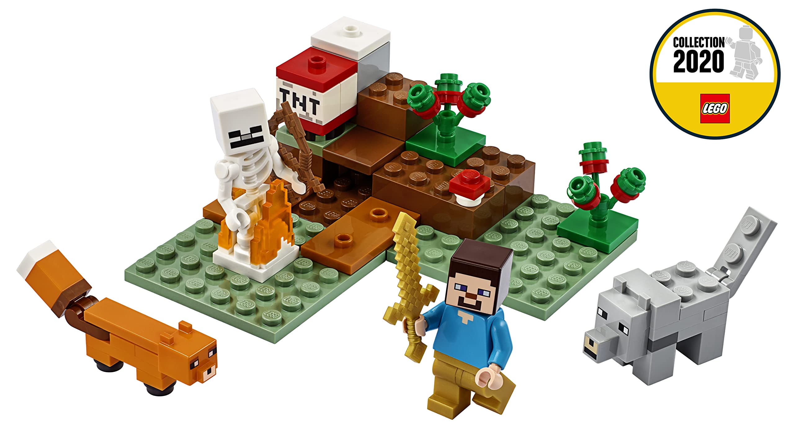LEGO 21162 Minecraft The Taiga Adventure Building Set with Steve, Wolf and Fox Figures, Toys for Kids for 7+ Years Old