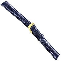 18mm Morellato Navy Blue Genuine Alligator Padded Stitched Watch Band 1860