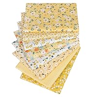 Hanjunzhao Yellow Fat Quarters Cotton Fabric Bundles 18 x 22 inch for Quilting Sewing Crafting