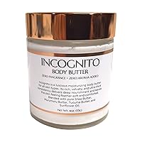 WFG WATERFALL GLEN SOAP COMPANY, LLC. Incognito body butter - all vegan, zero aroma all over body moisturizer with shea butter