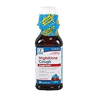 Adult Nighttime Cough Medicine, Cherry Flavored Night Time Cold and Flu Relief, Cough Syrup for Runny Nose & Sneezing, for Better Sleep, 8oz Bottle of Cough Cherry Liquid Medicine