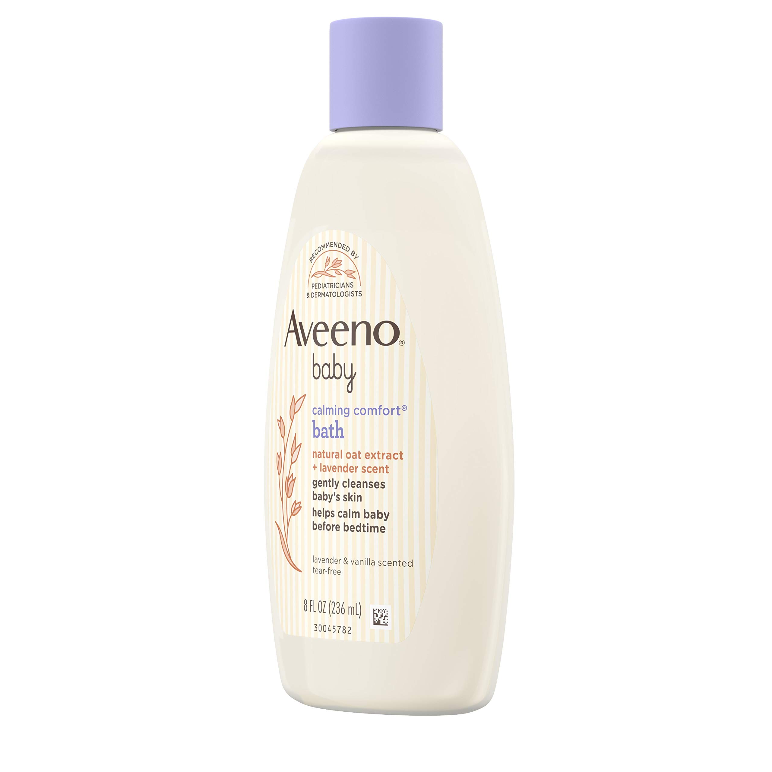 Aveeno Baby Calming Comfort Bath & Wash with Relaxing Lavender & Vanilla Scents & Natural Oat Extract, Hypoallergenic & Tear-Free Formula, Paraben-, Phthalate- & Soap-Free, 8 fl. Oz