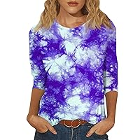 Women's Tops, 3/4 Sleeve Shirts for Women Cute Print Graphic Tees Blouses Casual Plus Size Basic Tops