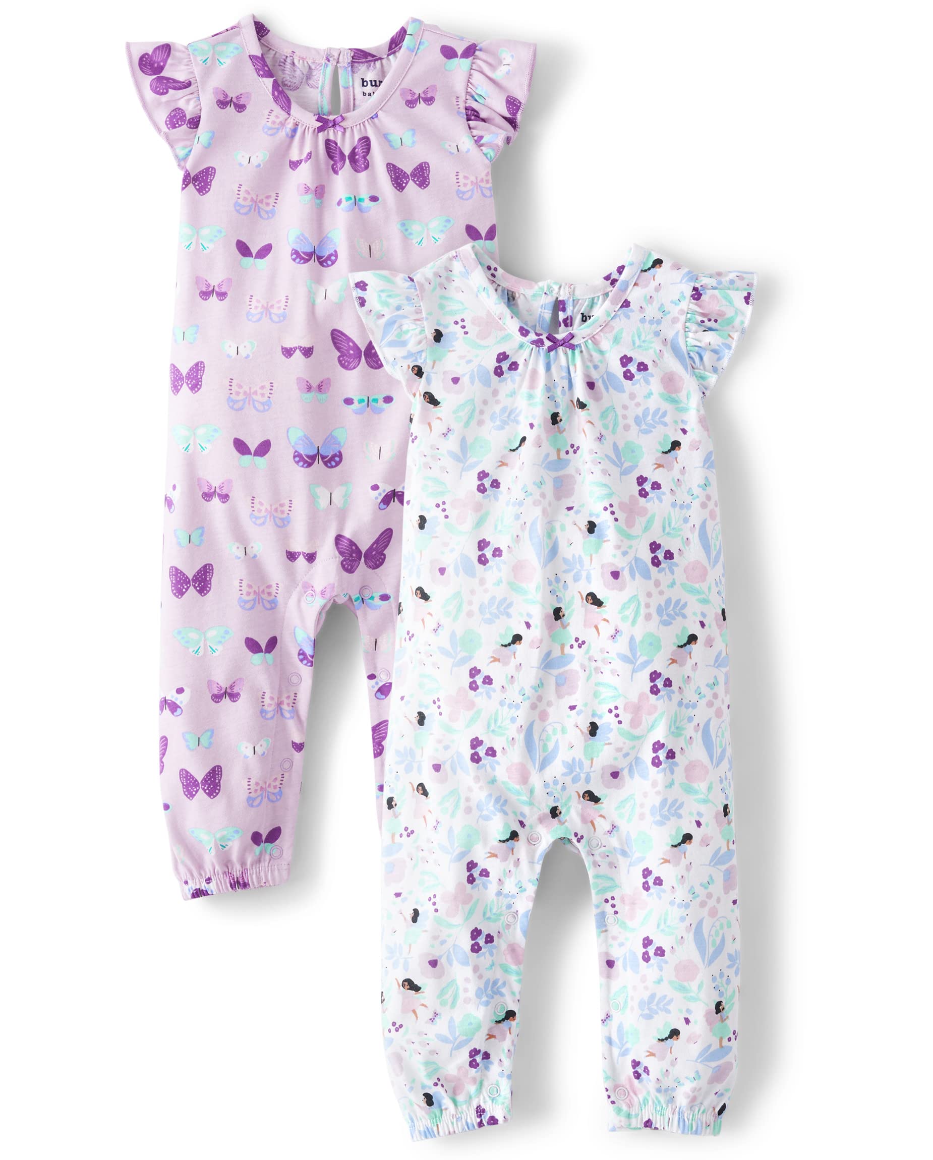 The Children's Place baby-girls Newborn Short Sleeve Romper 2 Pack