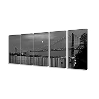Stupell Home Décor George Washington Bridge 5pc Stretched Canvas Wall Art Set, 10 x 1.5 x 21, Proudly Made in USA