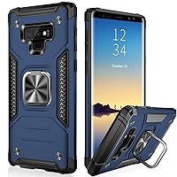 IKAZZ for Galaxy Note 9 Case,Dual Layer Soft Flexible TPU and Hard PC Anti-Slip Full-Body Rugged Protective Phone Case with Magnetic Kickstand for Samsung Galaxy Note 9 Blue