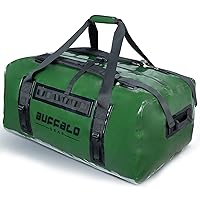 Buffalo Gear Large Waterproof Dry Bag,150L Super Waterproof Duffel Bag Heavy Duty Waterproof Travel Bag for Boating Kayaking Motorcycling Hunting Camping, ArmyGreen, 150L, Large Waterproof Duffel Bag