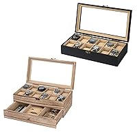 Watch Box Case Organizer Display Storage with Jewelry Drawer for Men Women Gift, Wood Black 9B8YKN9Y 9B9RLJHG